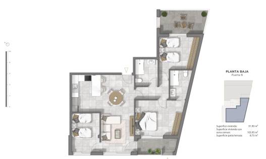 Nieuwbouw - Ground floor apartment - Guardamar del segura - Pueblo