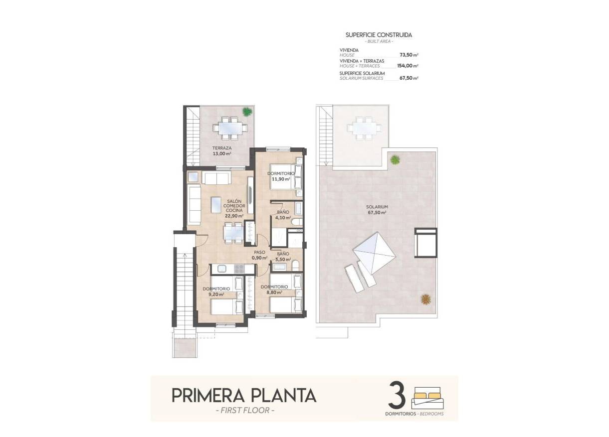 Nieuwbouw - Top Floor Bungalow - San Miguel de Salinas - La Cañada