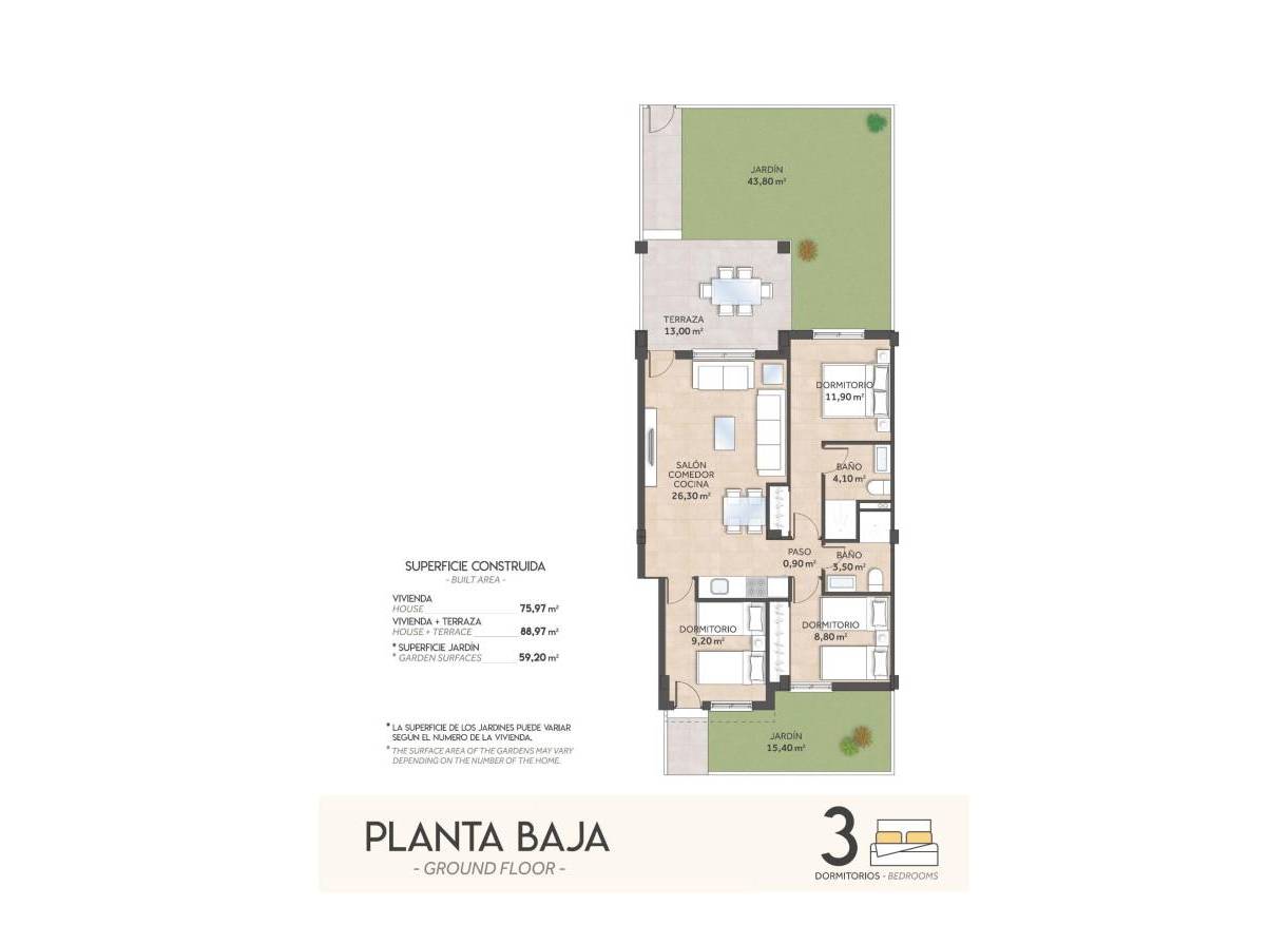 Nieuwbouw - Ground Floor Bungalow - San Miguel de Salinas - La Cañada